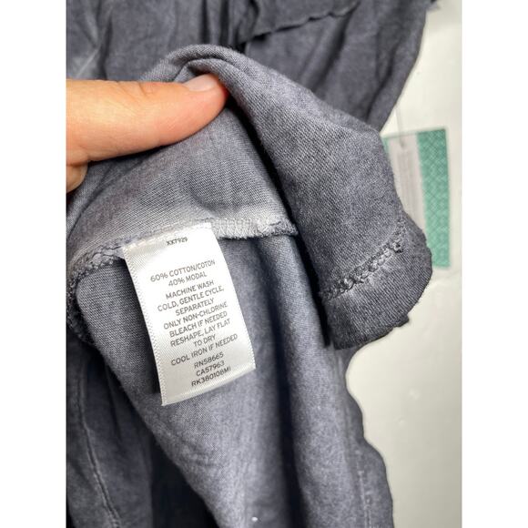 NEW Susina Ruffle Trim Blouse Burnout Gray Size Large Short Sleeve - Picture 4 of 6